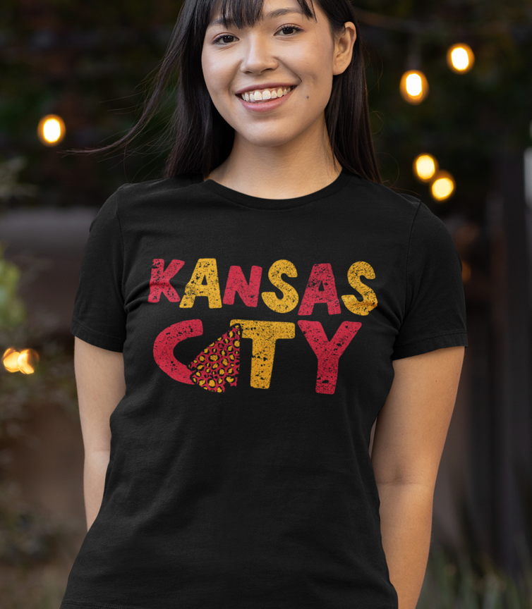 KC chiefs shirt - Kansas City Chiefs shirt - women’s chiefs shirt - leopard  chiefs